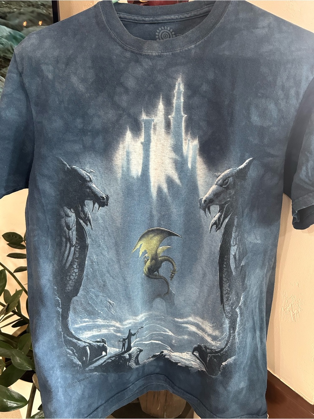 The Mountain Blue Dragon Castle Graphic Kids T-Shirt medium